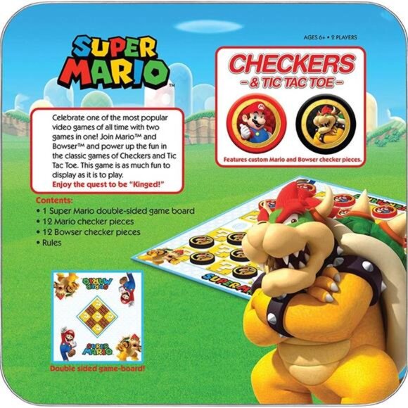 Super Mario Checkers & Tic-Tac-Toe Collector's Game Set for 2 players - Picture 6 of 8